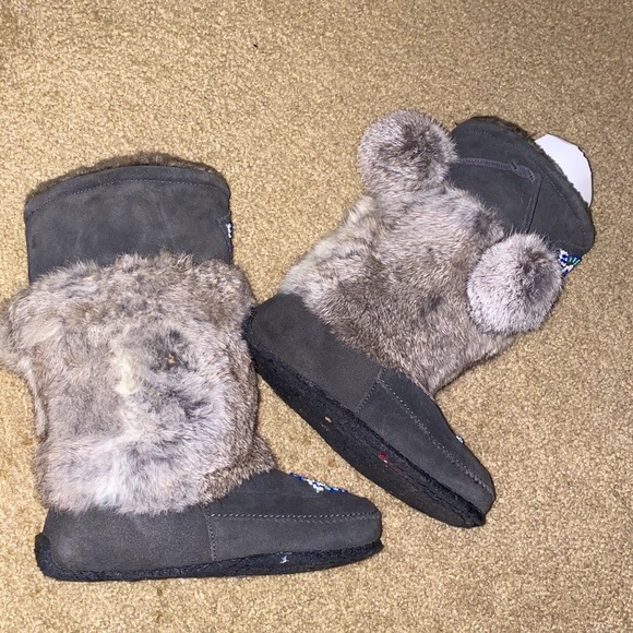 real rabbit fur boots